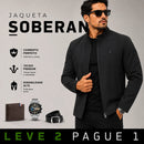 Jaqueta Masculina Soberano com Interior Forrado a Prova D’Água e Bolsos Internos +BRINDES: Relógio, Cinto e Carteira