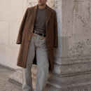 Sobretudo Masculino de Lã Marrom