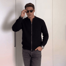 Jaqueta Cardigan de Tricot com Zíper