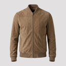 Jaqueta Bomber Masculina de Camurça com Ziper