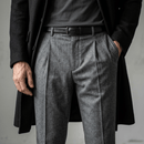 Conjunto Sobretudo Masculino de Lã + Calça de Alfaiataria Cinza
