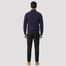Conjunto Jaqueta Quarter Zip + Mocassim Loafer de Camurça + Calça de Alfaiataria