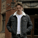 Jaqueta Jeans Masculina Forrada Preta