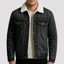 Jaqueta Jeans Masculina Forrada Preta