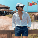 Bermuda de Linho Masculina Reta