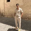 Conjunto Masculino Camisa + Calça de linho Bege