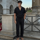 Conjunto Masculino de Linho Preto