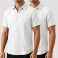 Kit 2 Camisas De Linho Lisa Masculina
