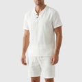 Conjunto Bermuda e Camiseta Casual em Linho
